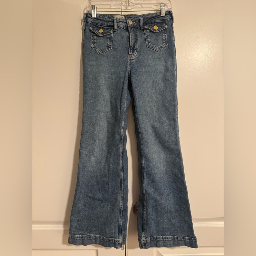 Pilcro Anthropologie Pocket High Rise Flare Blue Women's Jeans - Picture 4 of 11